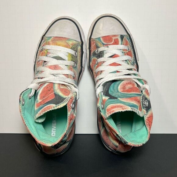 Girls CONVERSE Chuck Taylor All Star Hi Watermelon Sneakers / Size 2 - Picture 5 of 9